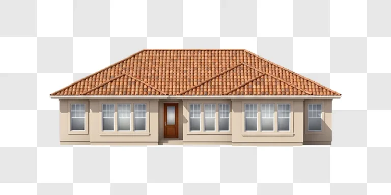 modern house with tiled roof