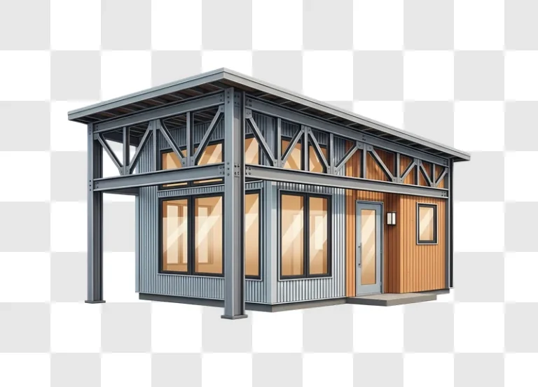 modern prefabricated house exterior view