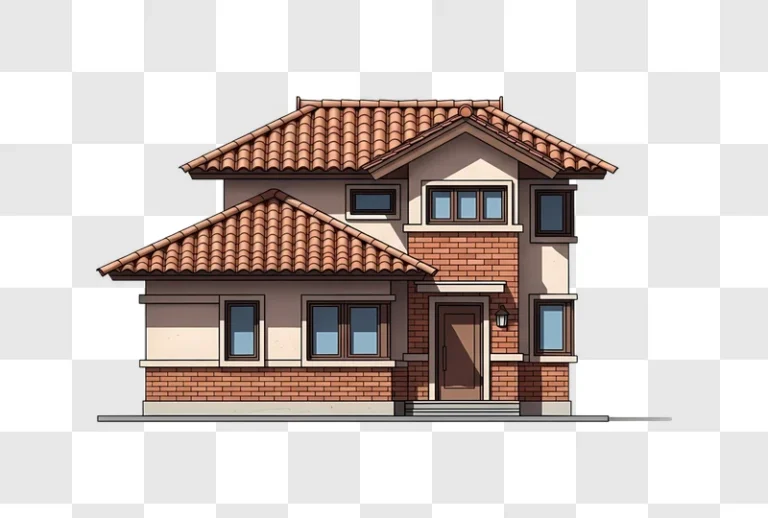 modern two story house design illustration