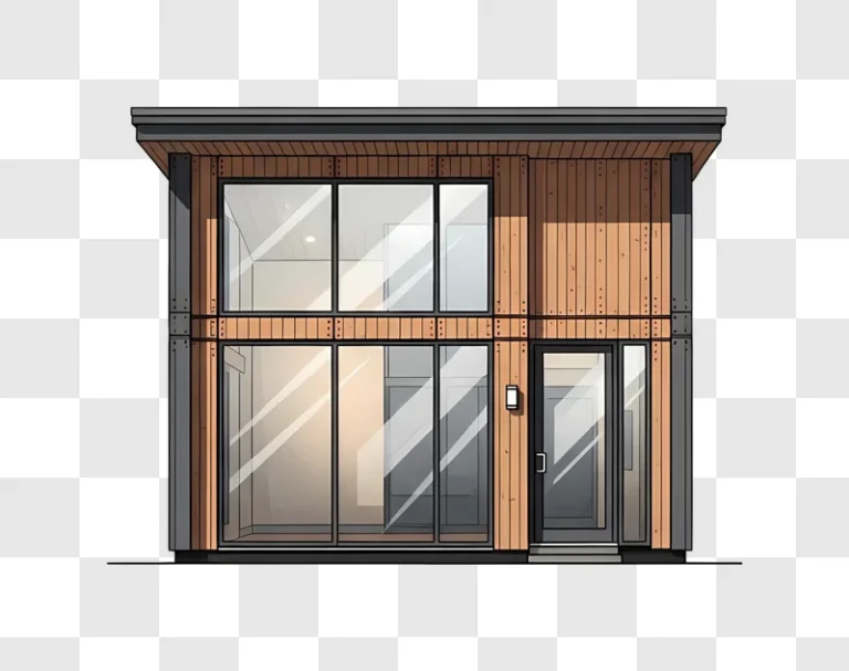 modern wooden house front door