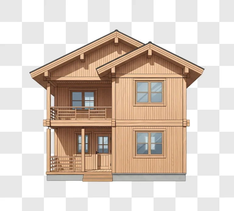 modern wooden two story house