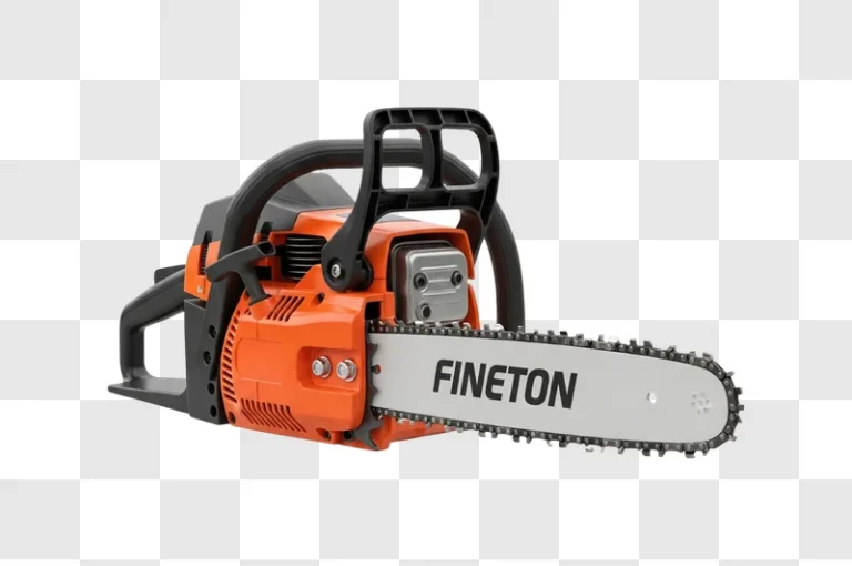 orange and black gas chainsaw tool