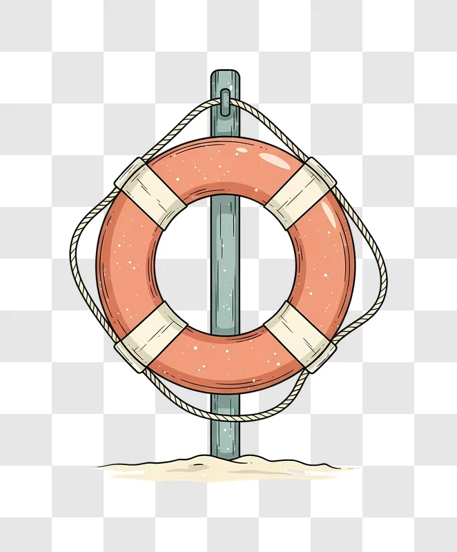 orange lifebuoy on pole at beach