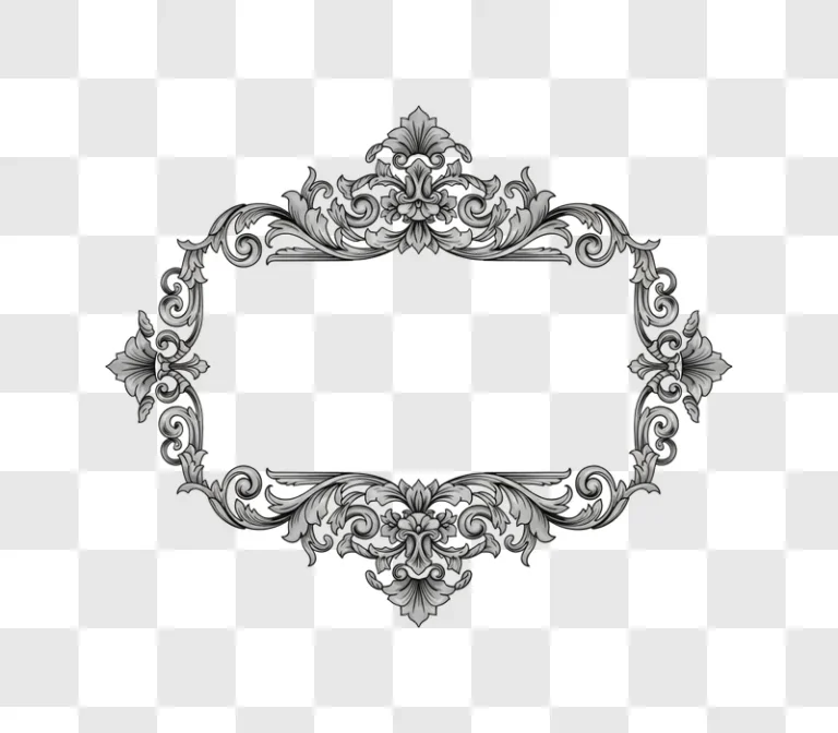 ornate floral frame design element