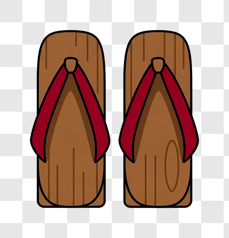 pair of traditional wooden geta sandals