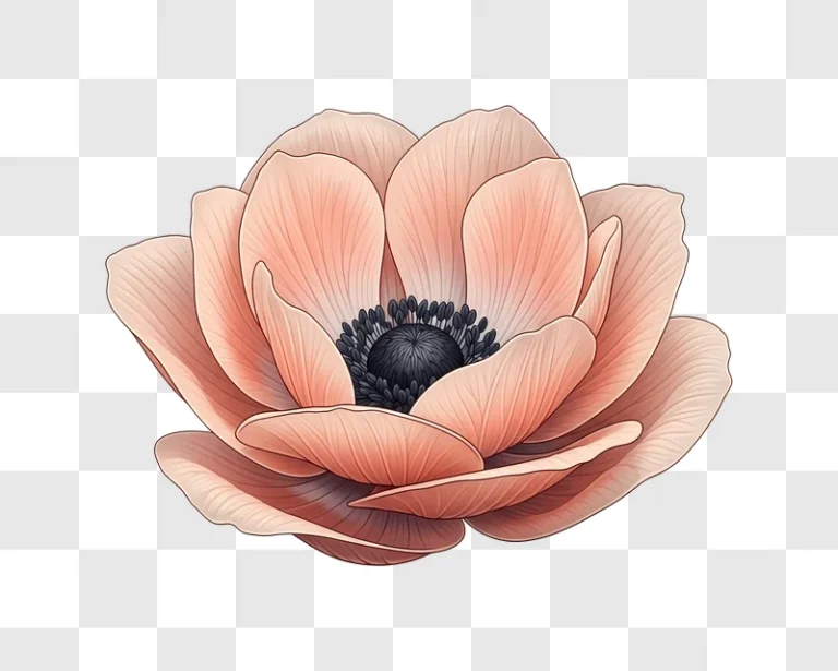 pink anemone flower closeup