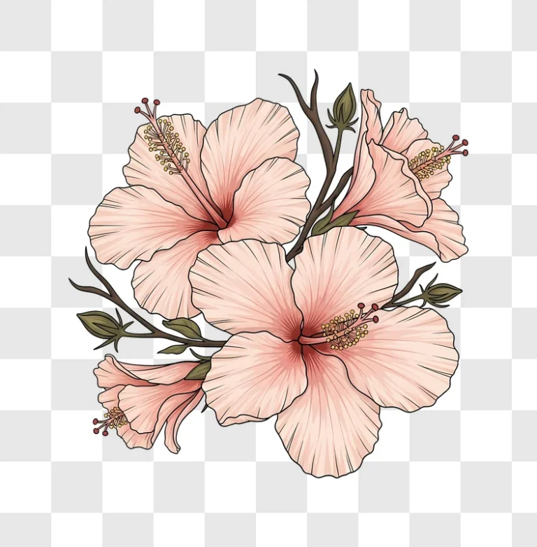 pink hibiscus flower illustration