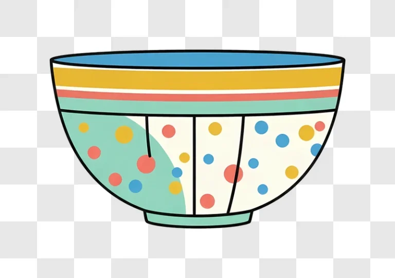 polka dot bowl with striped top