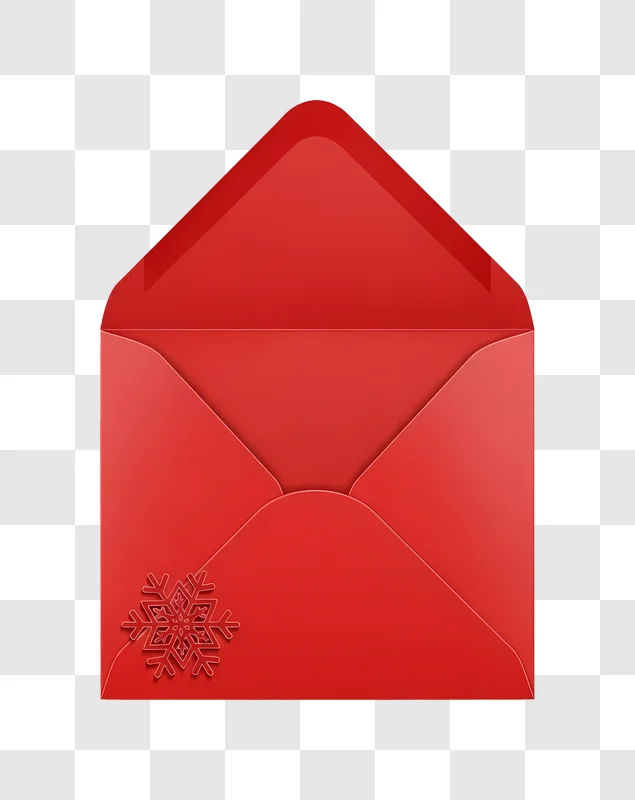 red envelope with snowflake graphic design