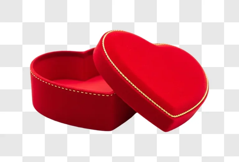 red heart shaped gift box open