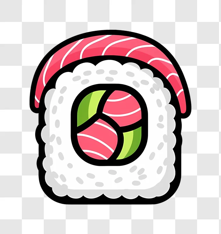 salmon sushi roll with avocado and rice