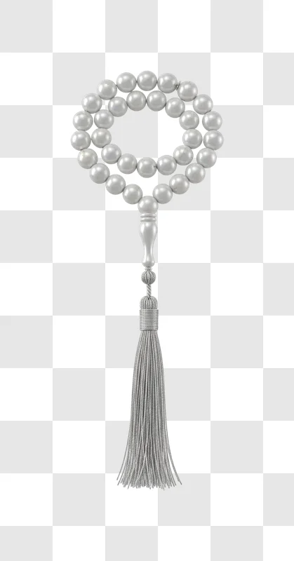 silver circular prayer beads