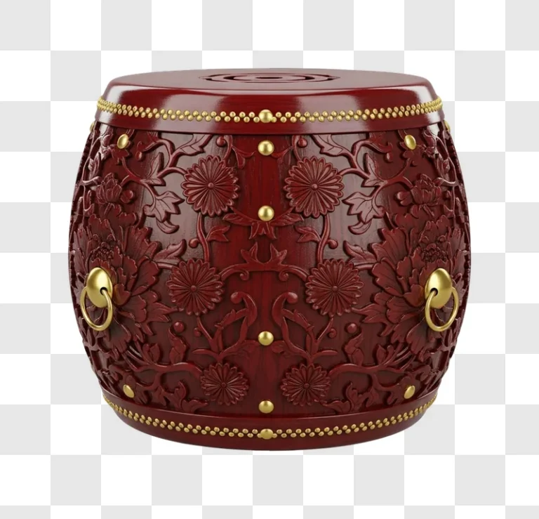 traditional chinese red drum stool