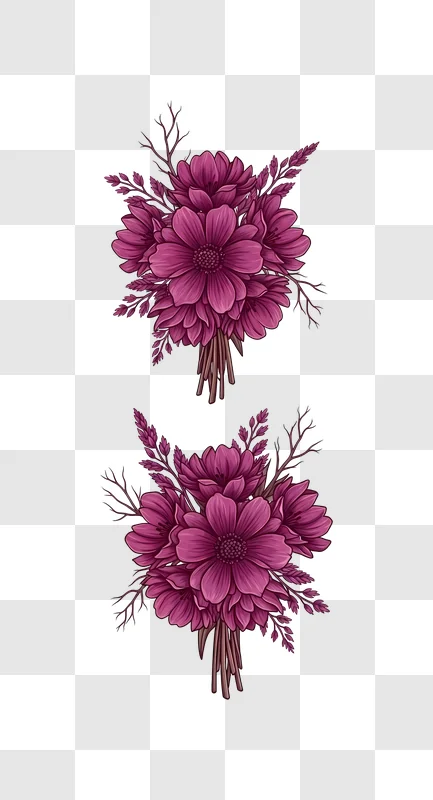 two purple flower bouquets