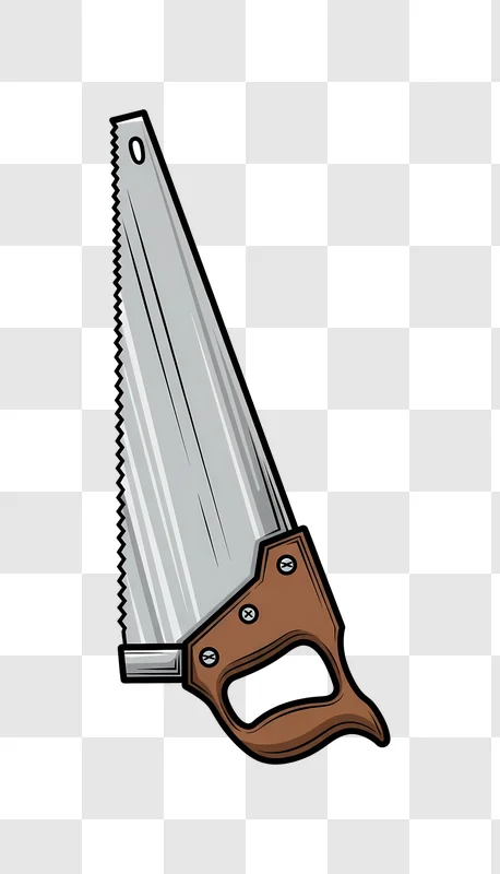 vector hand saw with wooden handle