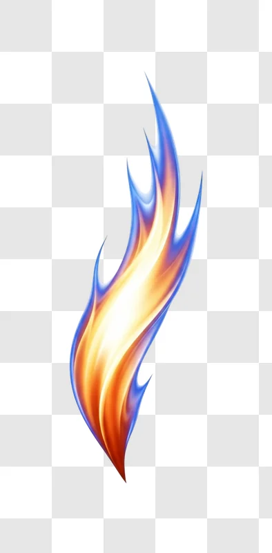 vibrant orange blue flame icon