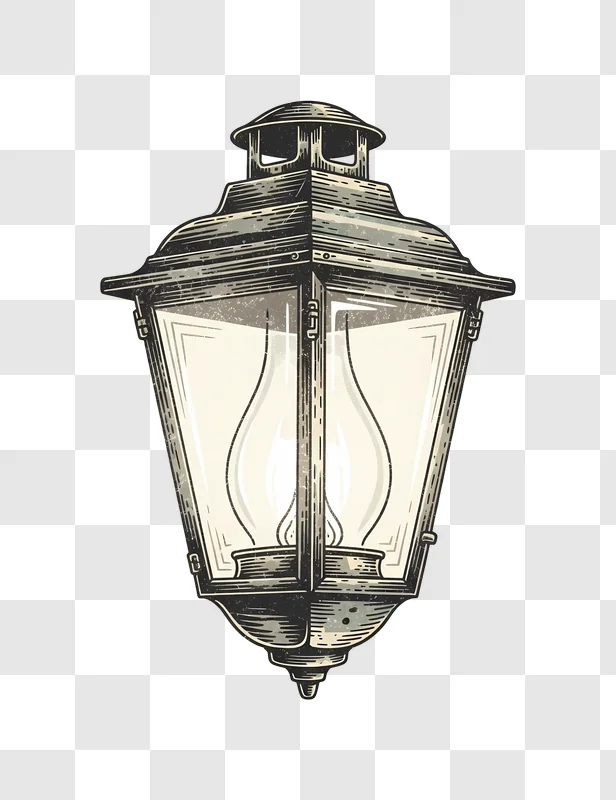 vintage lantern with two flames lit