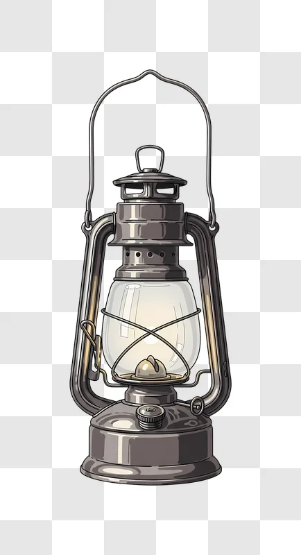 vintage oil lantern glowing brightly