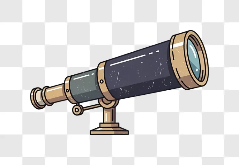 vintage telescope on stand detailed