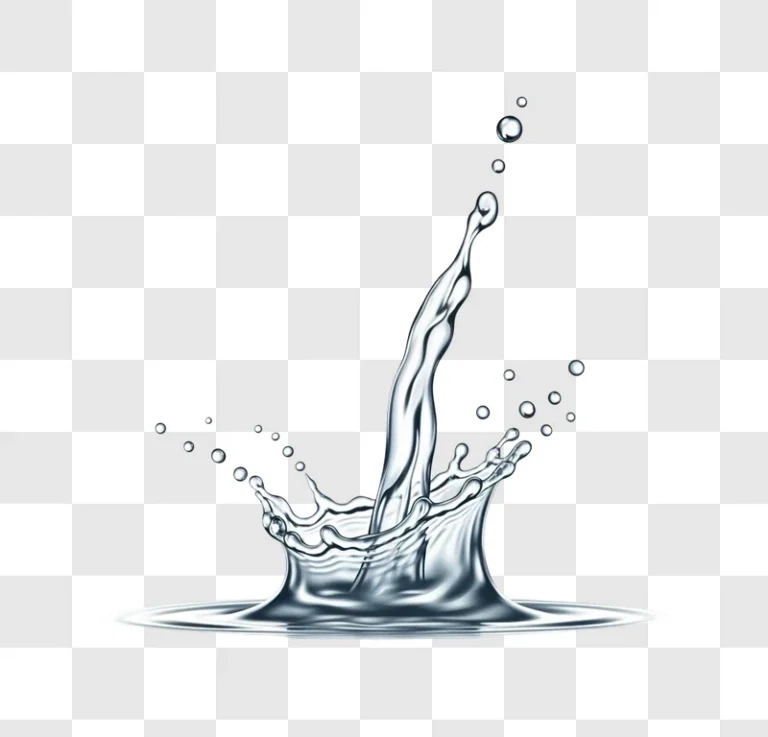 water splashing droplets on white