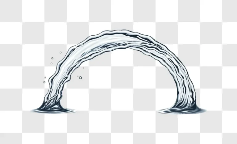 water splashing in an arch shape