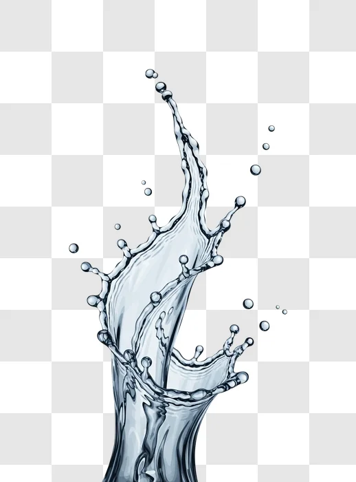 water splashing into air