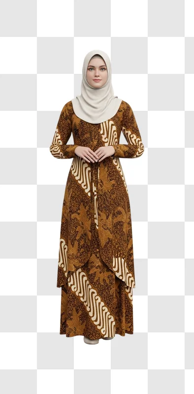 woman wearing brown hijab dress