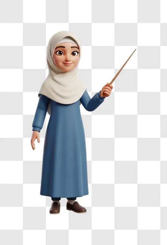 woman wearing hijab holding stick