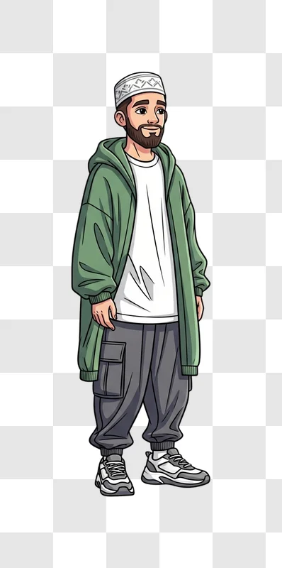 young man wearing green jacket