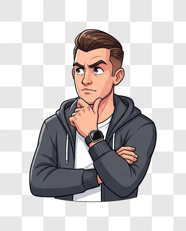 young man with thoughtful expression