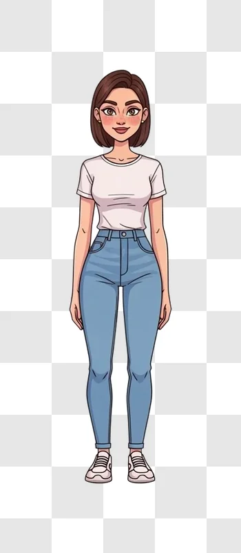 young woman wearing jeans