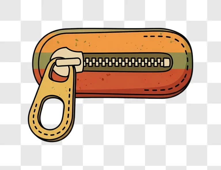 zipper detail in cartoon style