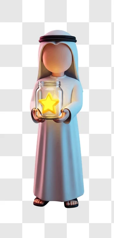 a man holds a small shining star outside