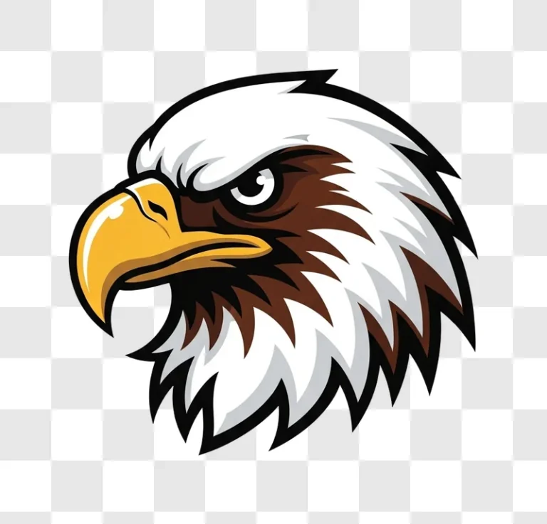 american bald eagle head illustration closeup png transparent background personal use design resource