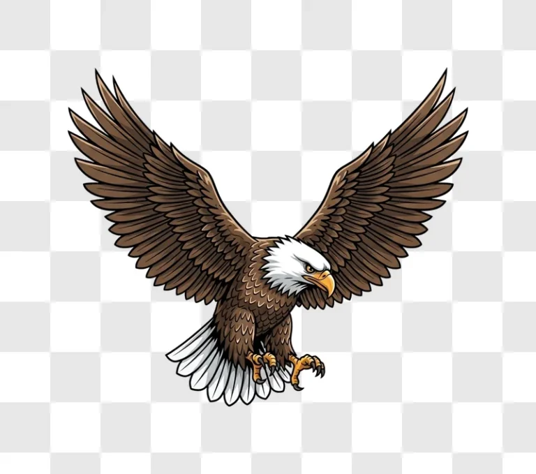 american bald eagle in flight posture