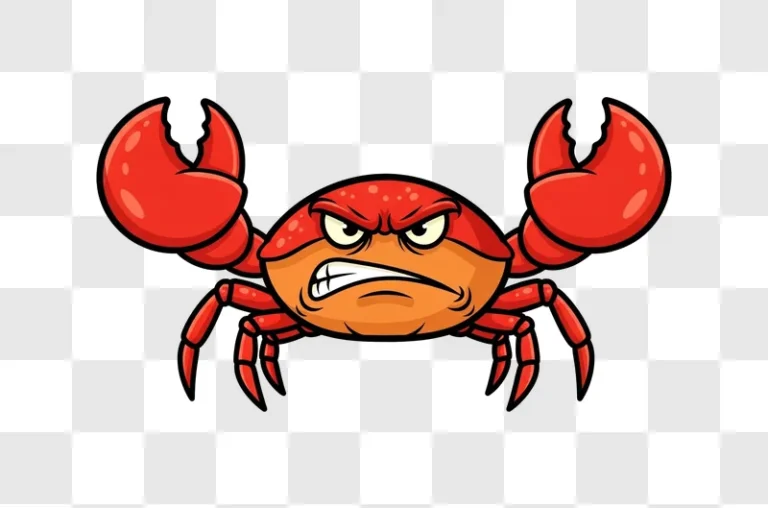 angry red cartoon crab character