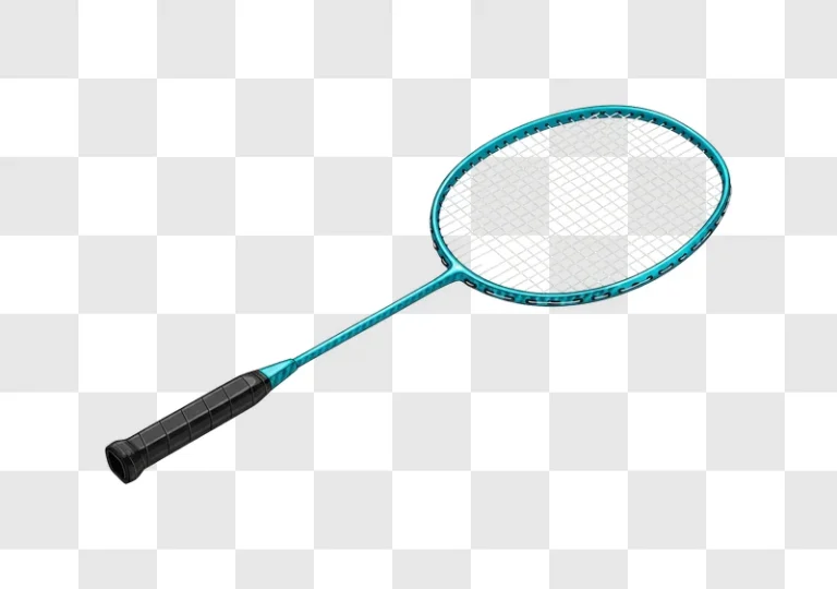badminton racket with blue frame