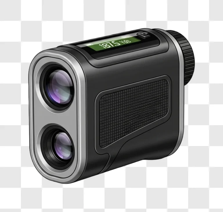 black and silver laser rangefinder device