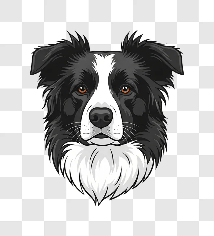 black and white dog face closeup