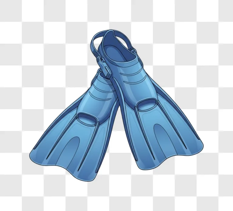 blue flippers for scuba diving gear high resolution isolated object png transparent background non commercial use only