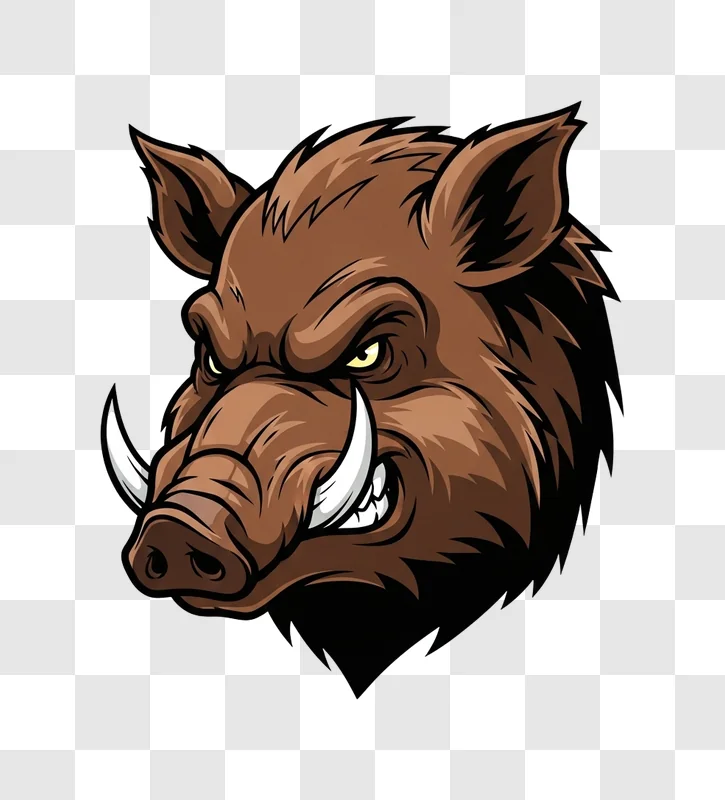 cartoon angry boar head illustration digital graphic element png transparent background free png for personal project