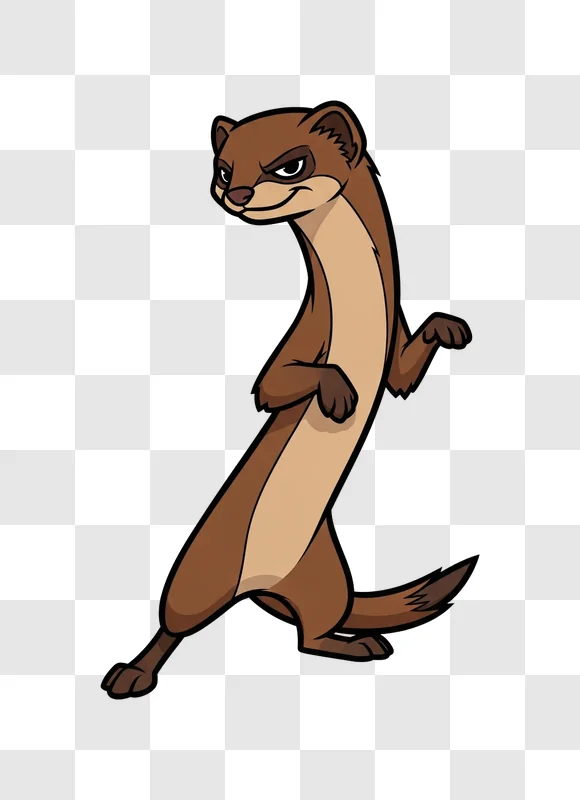 cartoon smiling weasel character illustration
