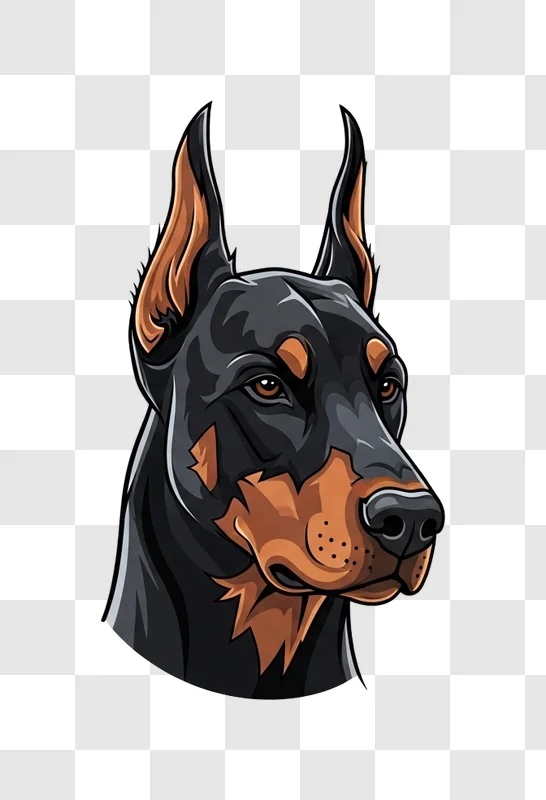 close up of a doberman pinscher print ready png png transparent background non commercial use only