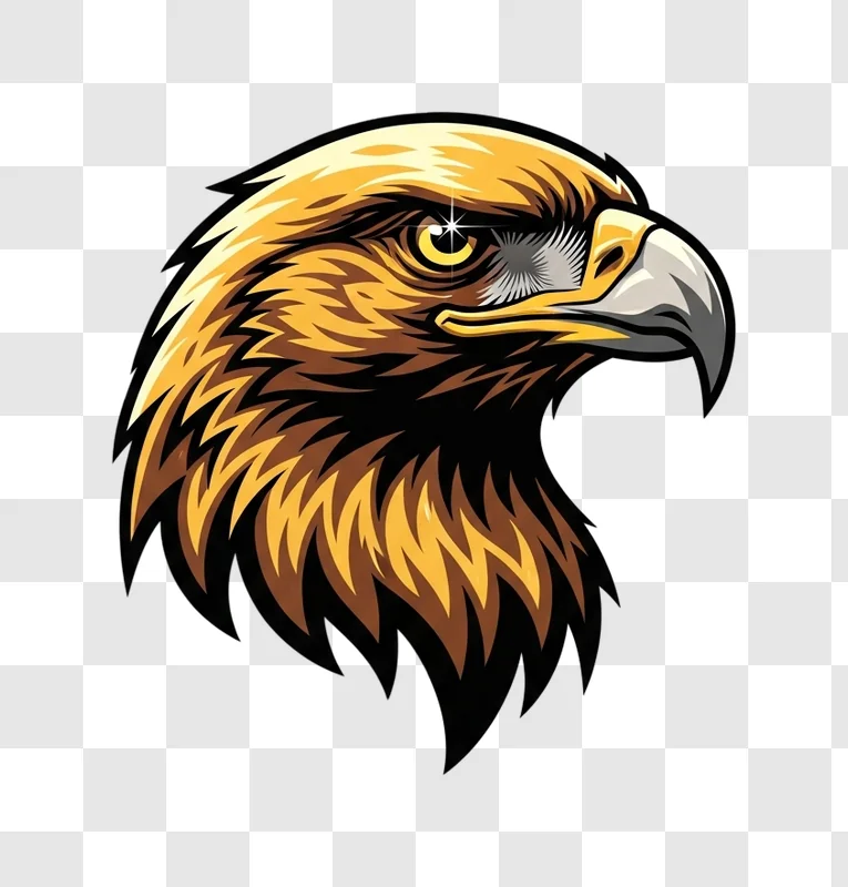 close up of eagle head profile cartoon style transparent png transparent background free png for personal project