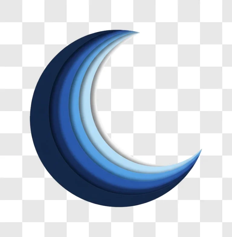 crescent moon shape gradient blue