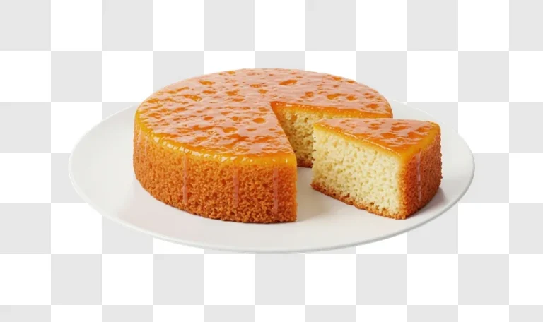 delicious orange cake with slice
