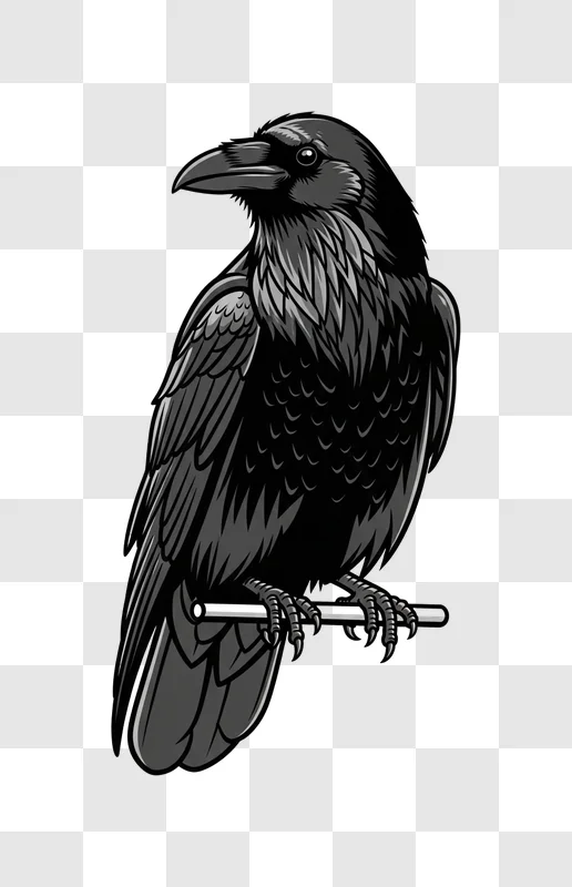 detailed illustration of a raven bird