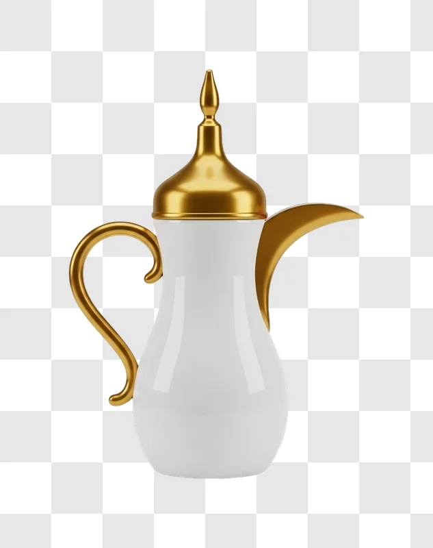 elegant white and gold teapot