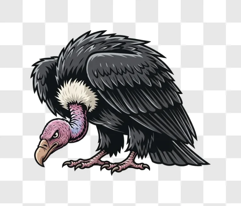 fierce vulture cartoon crouching ready to use design element png transparent background personal use design resource