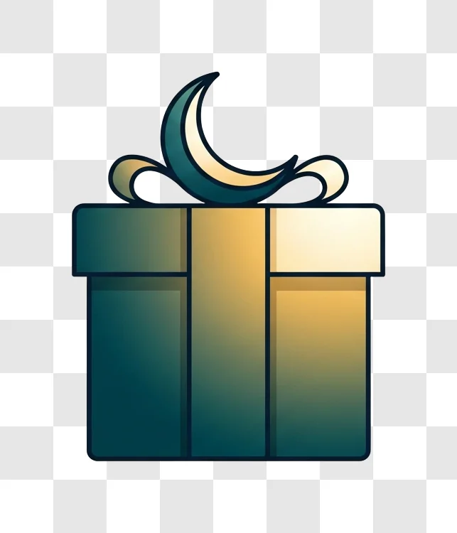 gift box with decorative crescent bow